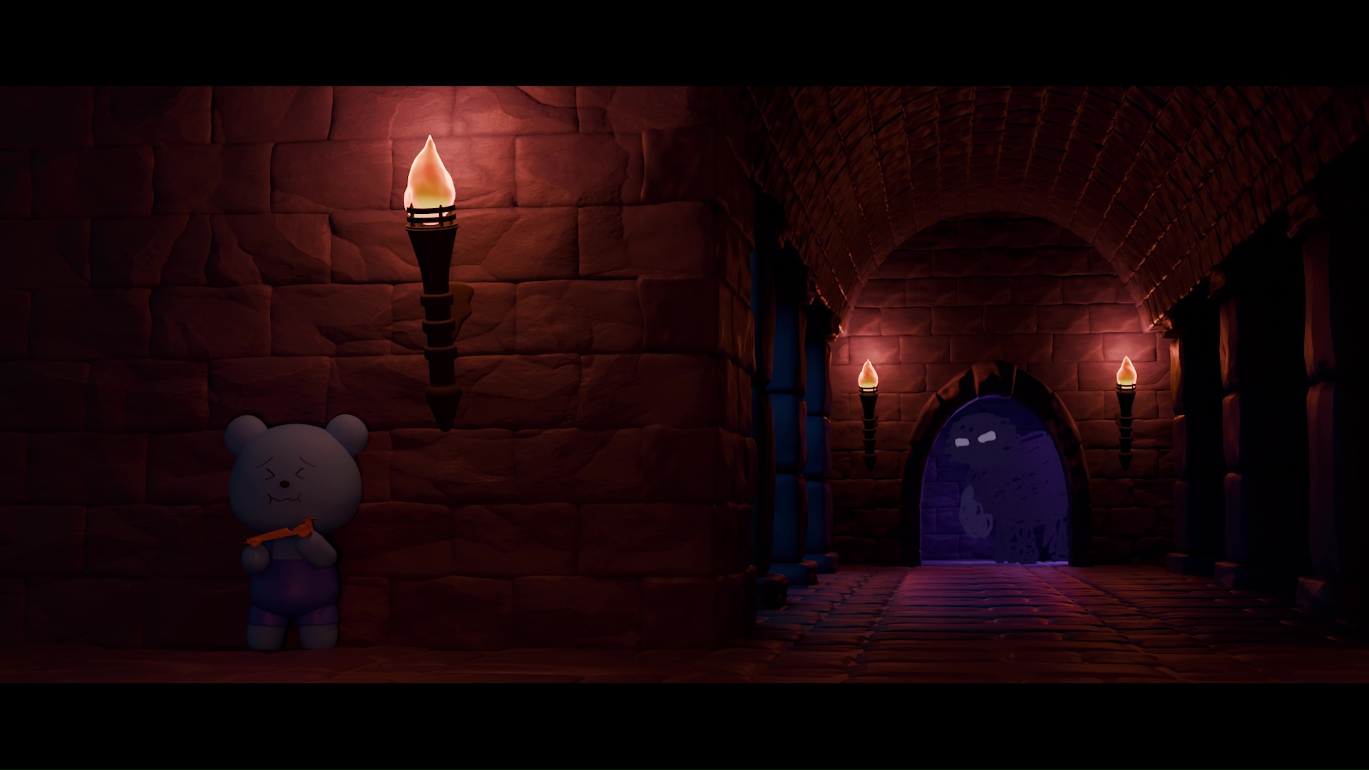 El Patio — character exploring the hallway