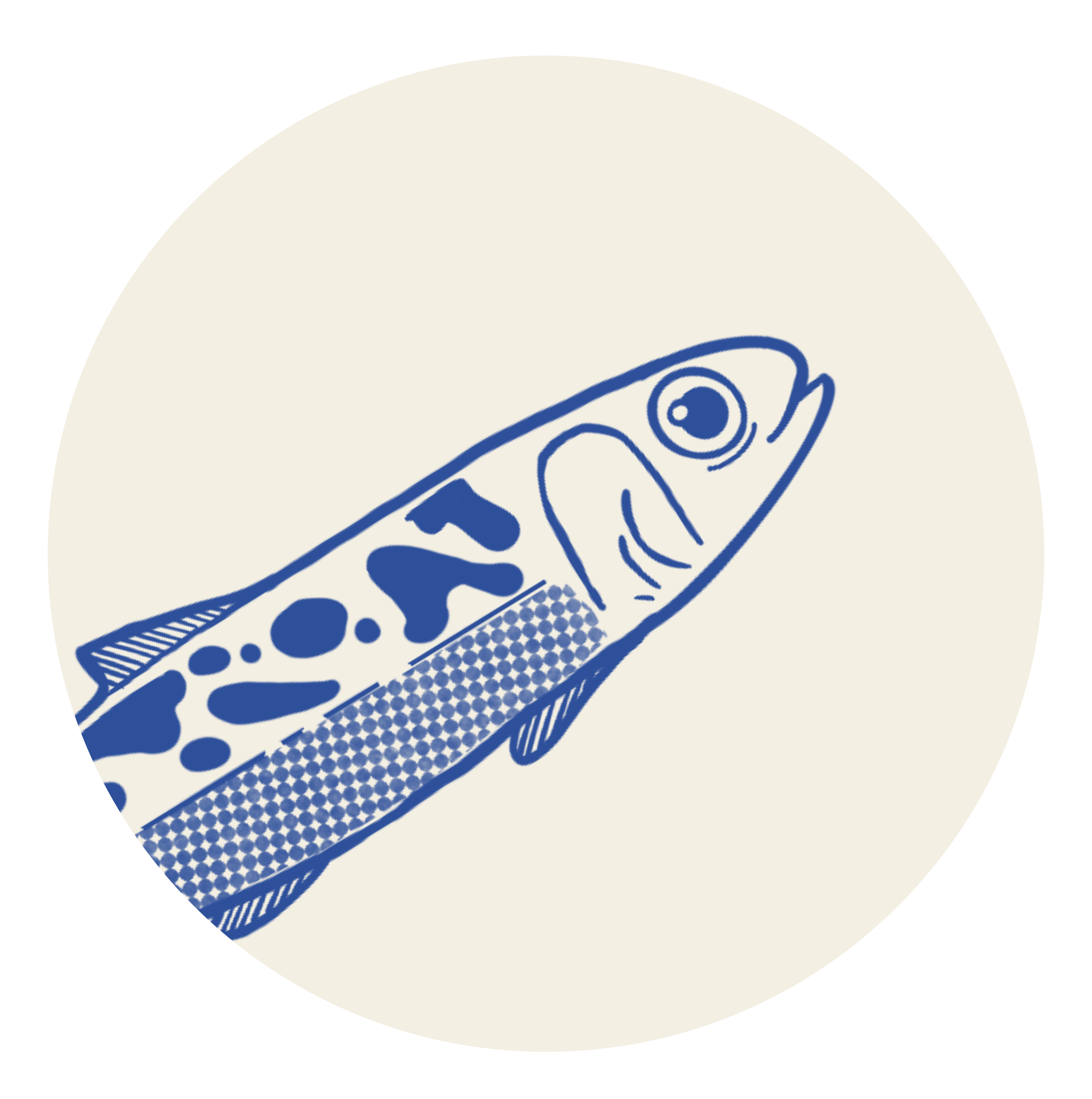 Blue illustrated fish
